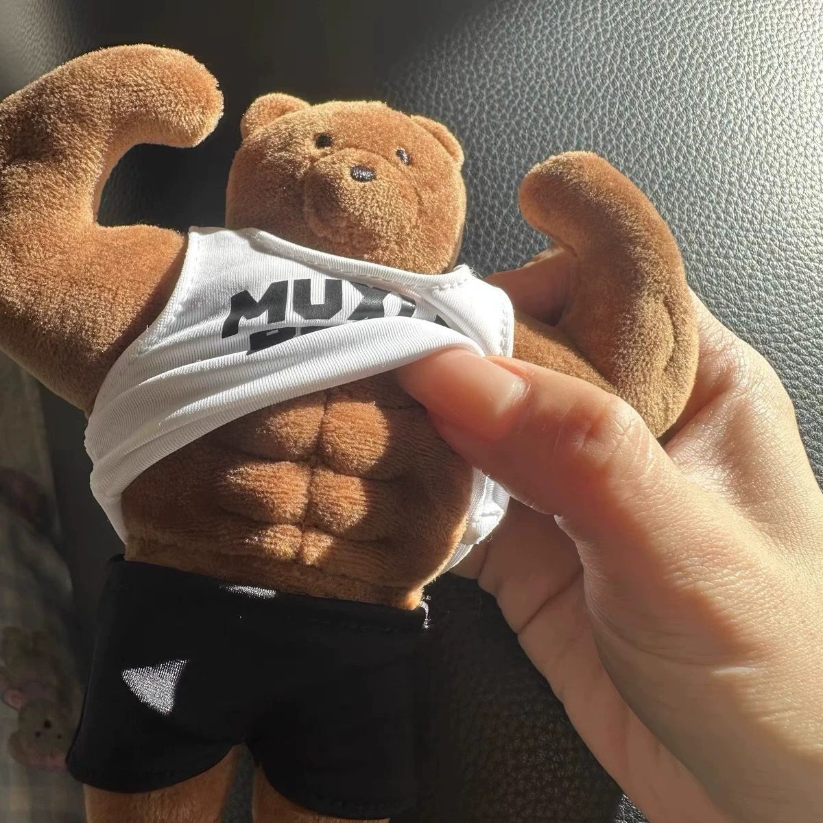 Health Wellness Gifts - 귀여운 근육곰 열쇠고리, 재미있는 복근곰 가방