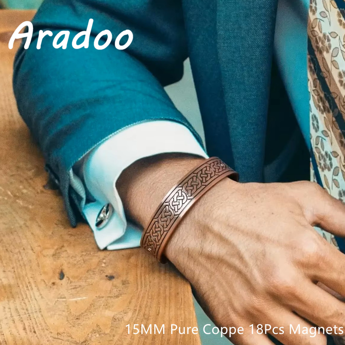Health Wellness Gifts - ARADOO 빈티지 순수 구리 마그네틱 팔찌