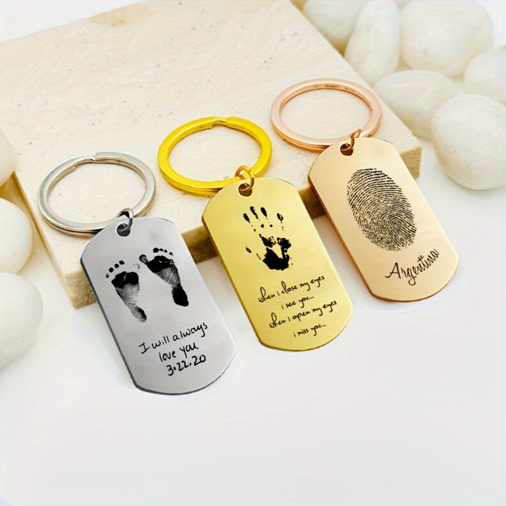 Health Wellness Gifts - 아기 발자국 손바닥 지문 맞춤형 스테인레스