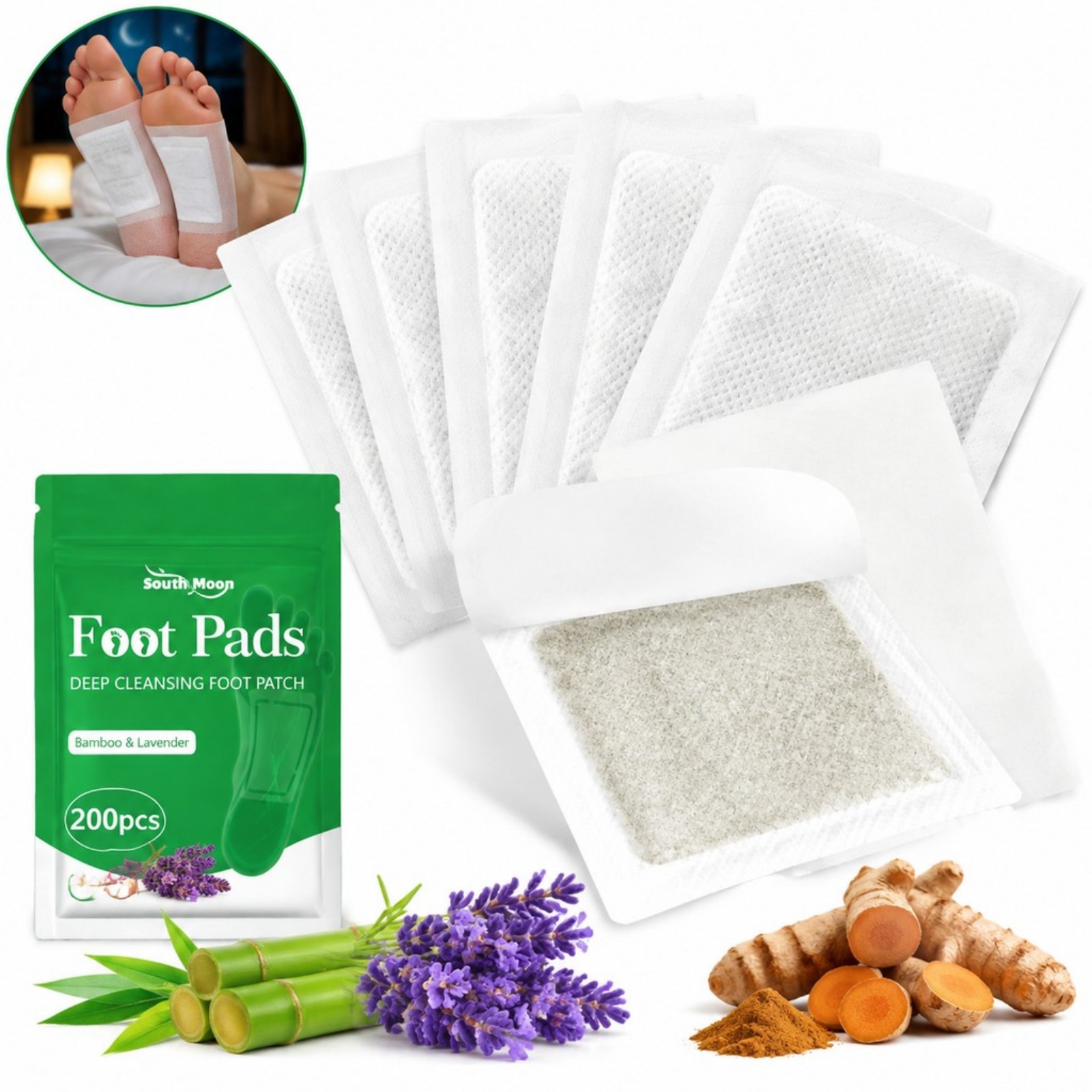 Detox Foot Patch - 12/36/60/120pcs 심황 풋 케어 패치 부드러운