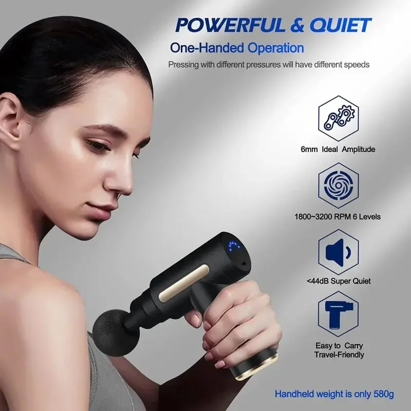 휴대용 근막 마사지 총 전기 타악기 권총 마사지 LED - Health Wellness Massage 리뷰 및 가격