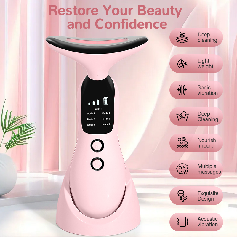 7색 LED 라이트 얼굴 목 미용 기기 진동 마사지 목 - Health Wellness Massage 리뷰 및 가격